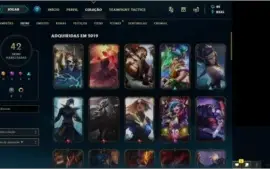 CONTA LOL GOLD 1--102 CAMPEÕES E 42 SKINS + AATROX VITORIOSO