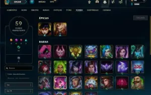 Unranked com 30 Champs e 25 Skins ( MAIN ADC )