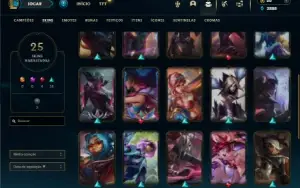 Unranked com 30 Champs e 25 Skins ( MAIN ADC )