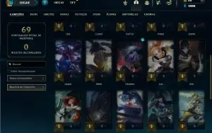 Unranked com 30 Champs e 25 Skins ( MAIN ADC )