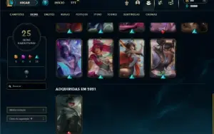 Unranked com 30 Champs e 25 Skins ( MAIN ADC )
