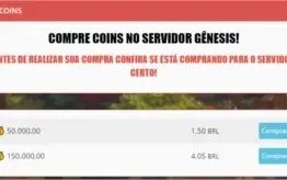 COINS NO SERVIDOR ARMAMC.COM (GÊNESIS) 1M / R$14,99