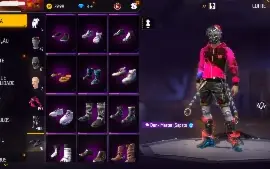 Conta Free Fire Lv: 59 com banners de mestre e skins limited