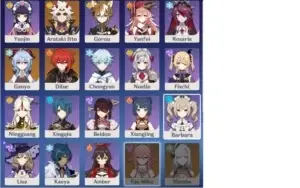 CONTA GENSHIM ITTO+REDHORN(ARMA DELE) + GANYU+ DILUC!! AR30