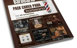 Pack Canva Barbearia - 90 Templates Editáveis para Redes Soc