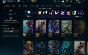 Unranked com 35 Champs e 8 Skins