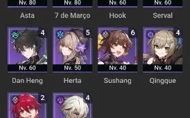 Conta honkai SR lvl 70 jogo dês do primeiro dia