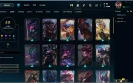 CONTA LEAGUE OF LEGENDS Prata com 48 skins