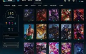 Conta LoL, 182 SKINS, 19 Lendarias, 61 Epicas, 52 Legado.
