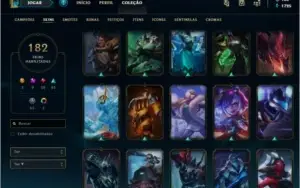 Conta LoL, 182 SKINS, 19 Lendarias, 61 Epicas, 52 Legado.