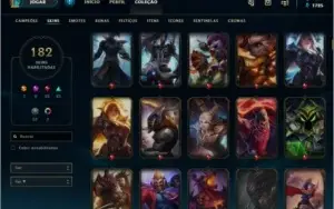 Conta LoL, 182 SKINS, 19 Lendarias, 61 Epicas, 52 Legado.