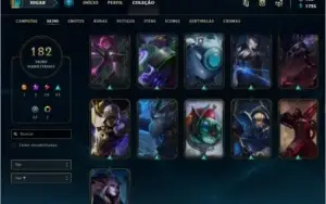 Conta LoL, 182 SKINS, 19 Lendarias, 61 Epicas, 52 Legado.