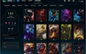 Conta LoL, 182 SKINS, 19 Lendarias, 61 Epicas, 52 Legado.