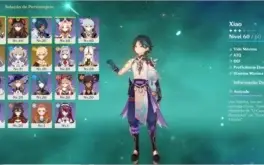 CONTA GENSHIN AR34 COM XIAO, HUTAO, KEQING E LANÇA DE JADE
