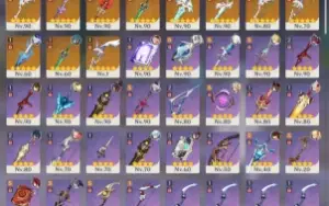 Conta - AR 59 - 16 Personagens 5* - 4 Arcontes - 11 Armas 5*