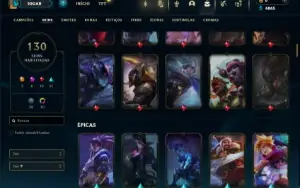 Ouro 3 com 115 Champs e 130 Skins ( MID / JG / ADC )