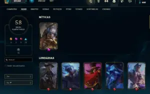 Bronze 2 com 140 Champs e 58 Skins + 1 Prestigio do Sett