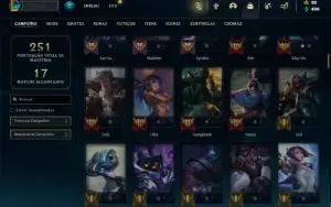 Bronze 2 com 140 Champs e 58 Skins + 1 Prestigio do Sett