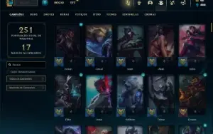 Bronze 2 com 140 Champs e 58 Skins + 1 Prestigio do Sett