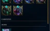 CONTA LOL: COM 28 SKINS - 73 CHAMPIONS - BORDA GOLD