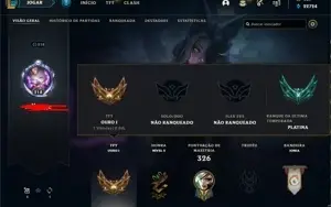 Conta League of Legends dono unico, email verificado e skins