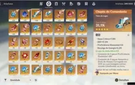 Conta Genshin Impact 4 personagens 5* e TODOS 4* AR 46