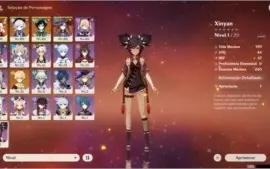 Conta Genshin Impact 4 personagens 5* e TODOS 4* AR 46