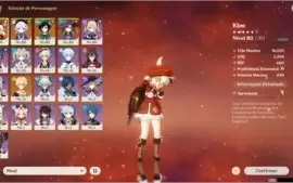 Conta Genshin Impact 4 personagens 5* e TODOS 4* AR 46