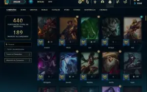 Conta ouro 3 com TODOS os champs e 172 Skins (MAIN JG / MID)