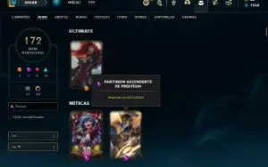 Conta ouro 3 com TODOS os champs e 172 Skins (MAIN JG / MID)