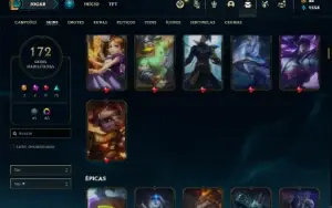 Conta ouro 3 com TODOS os champs e 172 Skins (MAIN JG / MID)