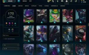 Conta ouro 3 com TODOS os champs e 172 Skins (MAIN JG / MID)
