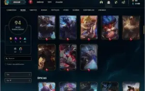Conta prata 4 com 118 champs e 94 skins