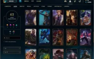 Conta unranked com 42 skins e 93 champs ( 3 vitoriosas )