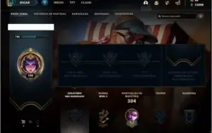Conta unranked com 42 skins e 93 champs ( 3 vitoriosas )