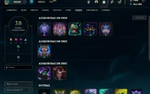 Mestre com 20 Champs e 3 Skins + 1380 RP