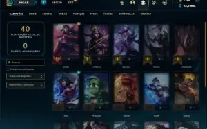 Mestre com 20 Champs e 3 Skins + 1380 RP