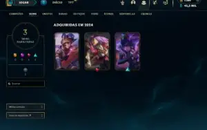 Mestre com 20 Champs e 3 Skins + 1380 RP