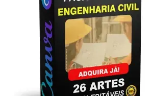 Pack Canva Engenharia Civil Vol 1 - 26 Artes Editáveis