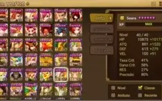 Conta do SW no Global com 104 mobs 6 estrelas sendo 26 nat 5