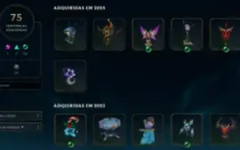 Conta lv 575, D4 2024, 558 skins, 322 cromas, all champs
