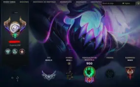 Conta lv 575, D4 2024, 558 skins, 322 cromas, all champs
