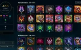Conta lv 575, D4 2024, 558 skins, 322 cromas, all champs