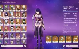 GENSHIN IMPACT - AR59, 18 Personagens T5 + 5 Armas T5