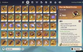 GENSHIN IMPACT - AR59, 18 Personagens T5 + 5 Armas T5