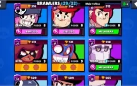 Conta brawl stars 14k e shely estelar e 29 brawlers