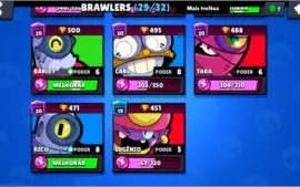 Conta brawl stars 14k e shely estelar e 29 brawlers