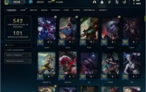 Conta platina 4 com RYZE TRIUNFANTE, 140 champs e 104 skins