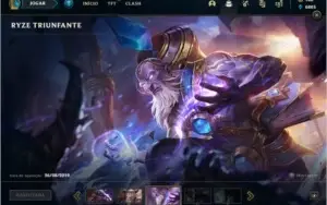 Conta platina 4 com RYZE TRIUNFANTE, 140 champs e 104 skins