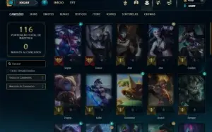 Ouro 3 com 40 Champs e 10 Skins + 13 Espolios